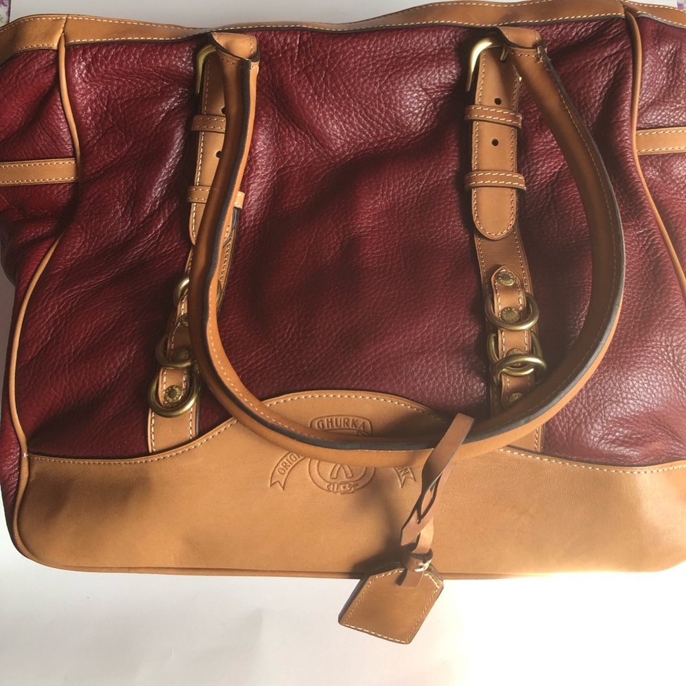 GHURKA soft leather laptop tote